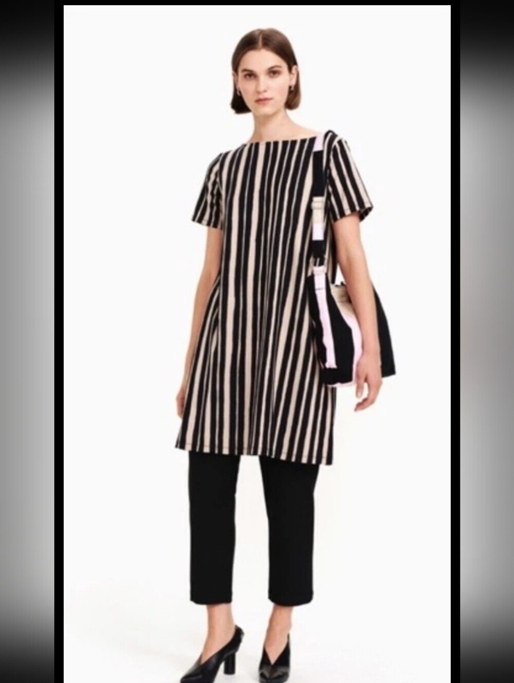 Marimekko Sitriini 2 Raide Striped Track Pattern Dress